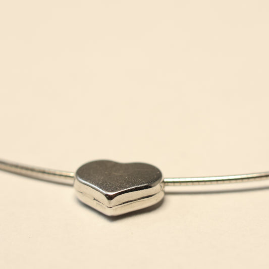 Wit gouden ketting met hartje hanger 260449