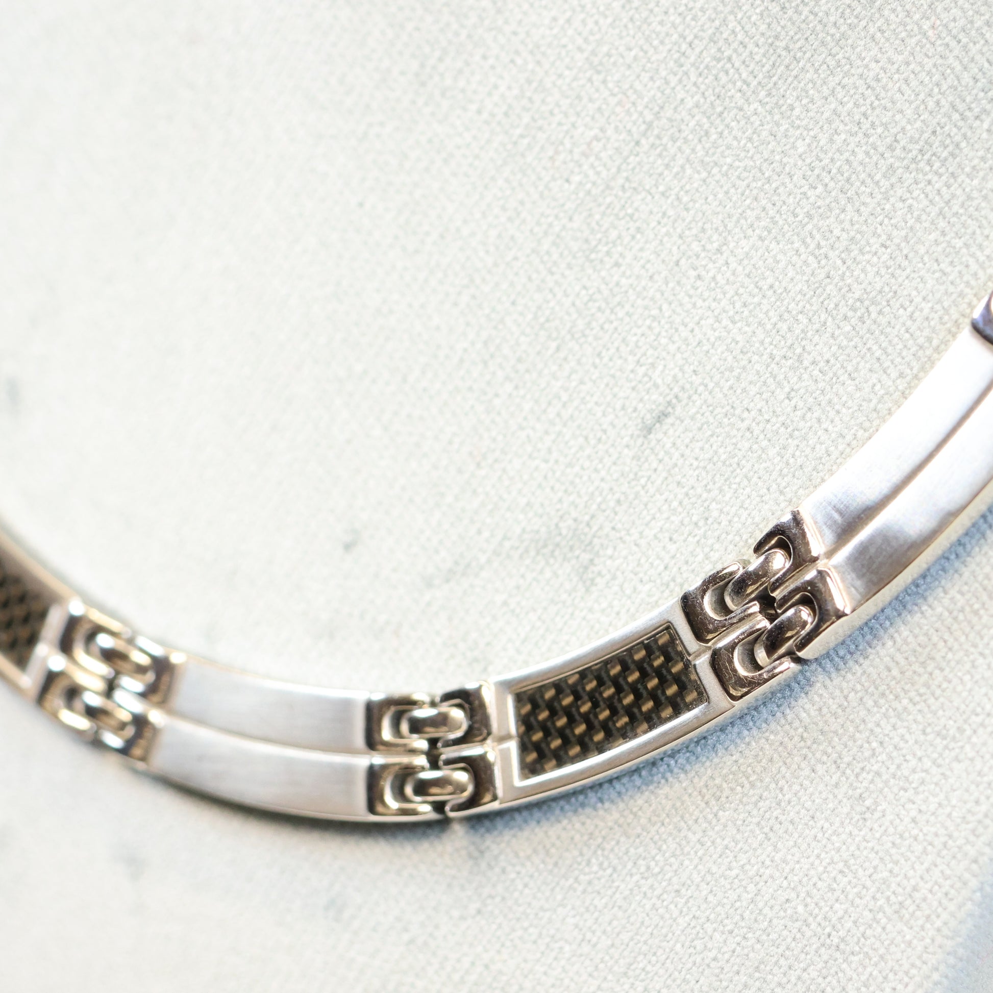 Bruce stalen ketting heren met carbon 393691