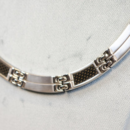 Bruce stalen ketting heren met carbon 393691