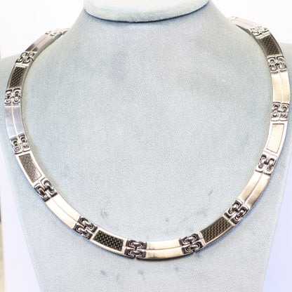 Bruce stalen ketting heren met carbon 393691