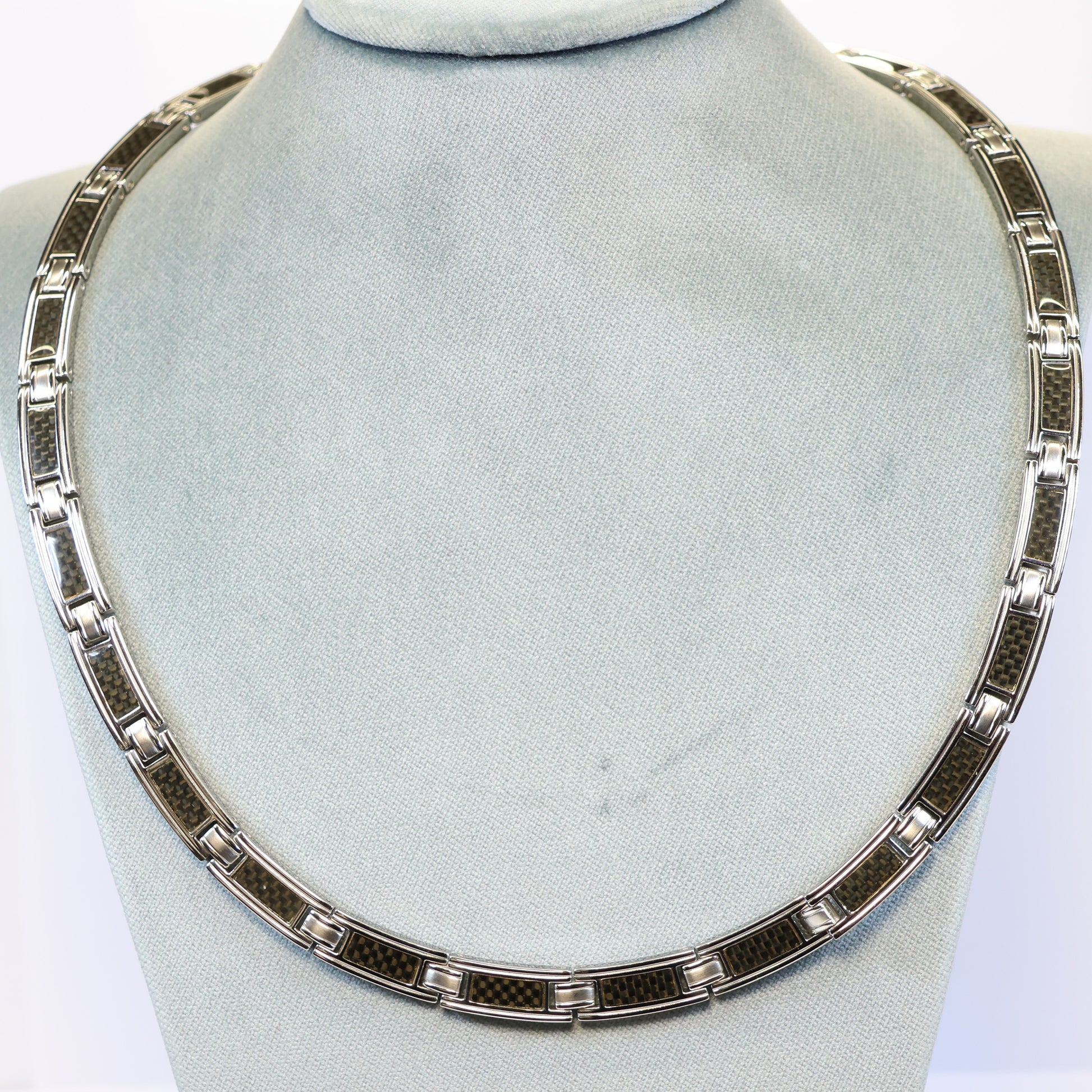 Rochet stalen ketting heren met carbon 76327