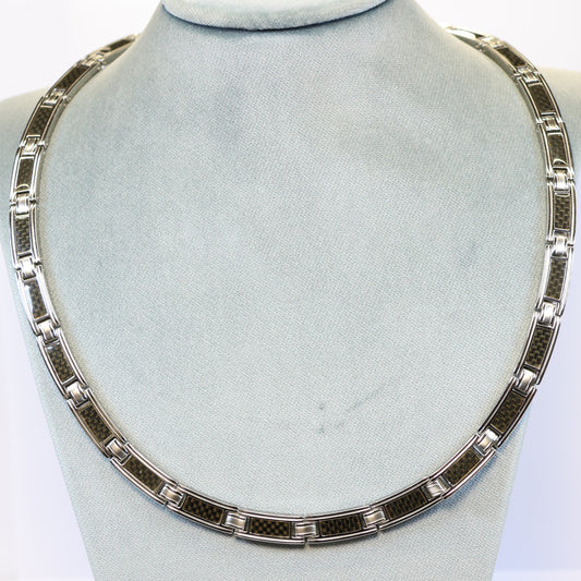 Rochet stalen ketting heren met carbon 76327