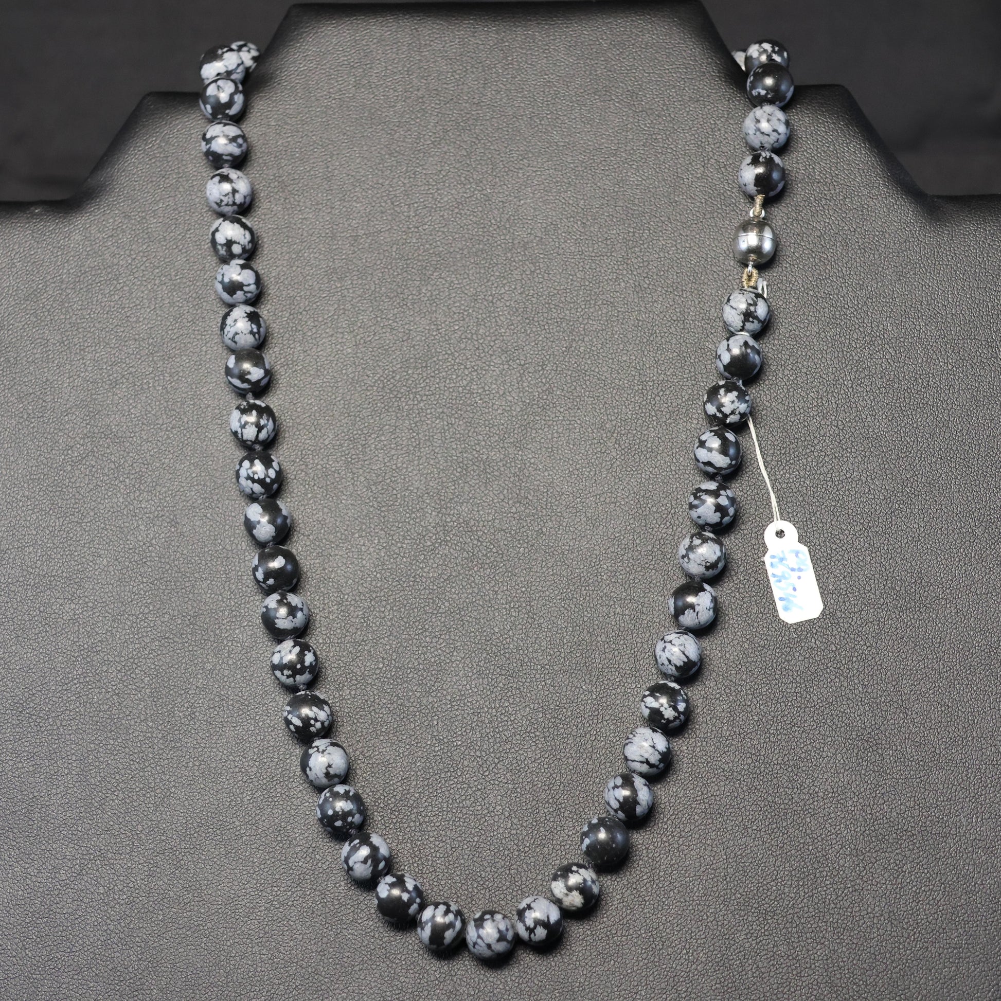 Obsidiaan Halssnoer met zilveren slot 00134493  