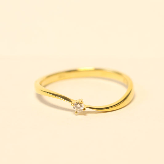 18KT geel gouden ring met briljant 9A0522/A