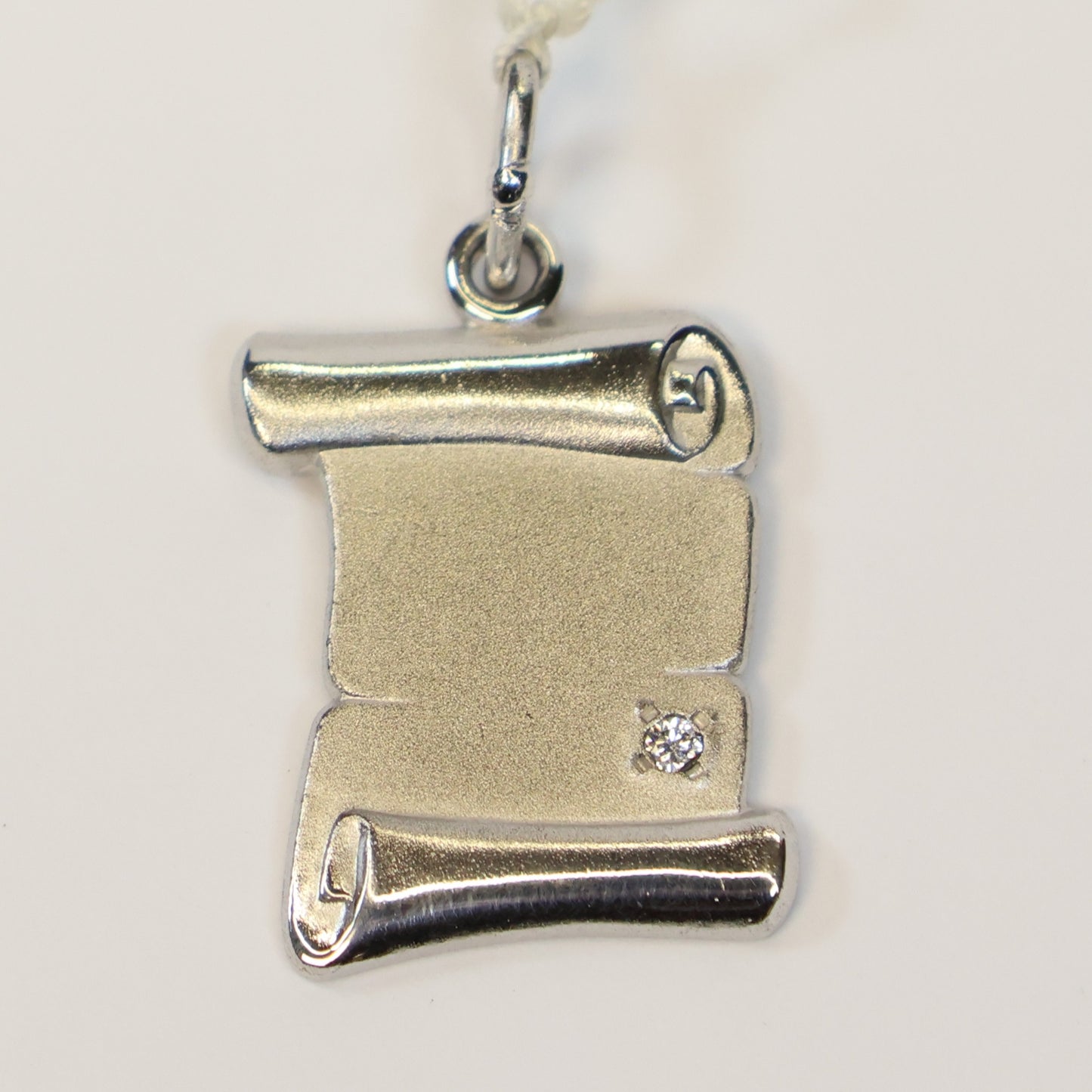 Zilveren hanger perkamentplaat met zirconia 625899