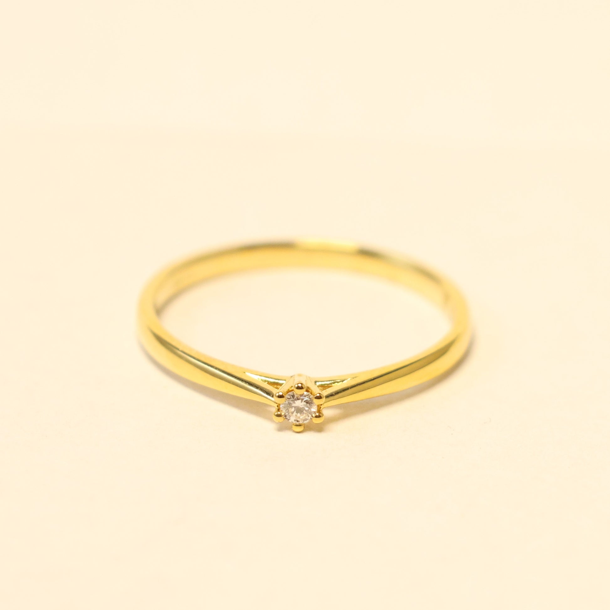18KT geel gouden ring met briljant 91LR21/A
