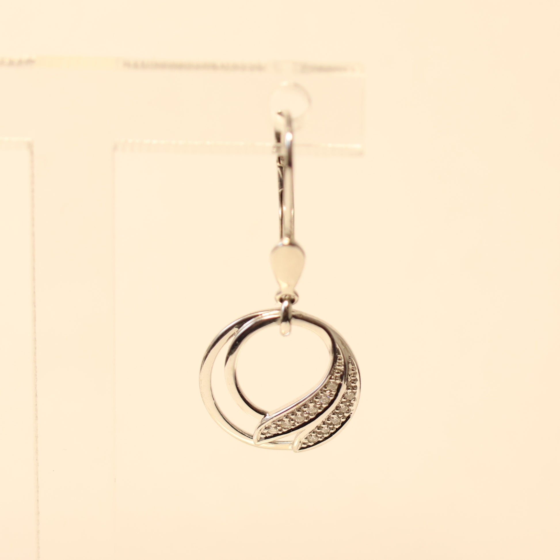 18KT wit gouden ronde hangoorbellen 055519A