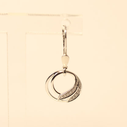 18KT wit gouden ronde hangoorbellen 055519A
