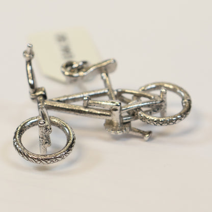 Zilveren BMX fiets hangertje