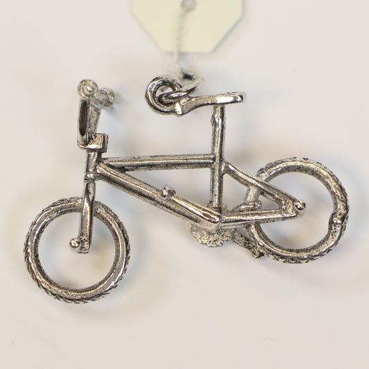 Zilveren BMX fiets hangertje