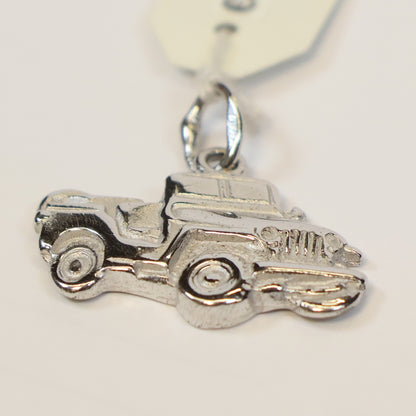 Zilveren safari jeep hangertje