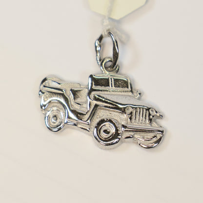 Zilveren safari jeep hangertje