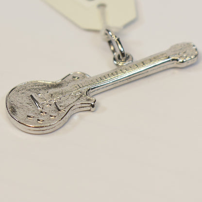 Zilveren elektrische gitaar hangertje