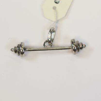 Zilveren barbell hangertje