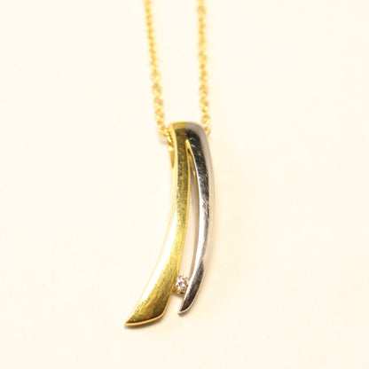 Hanger wit en geel goud met briljant 37410A