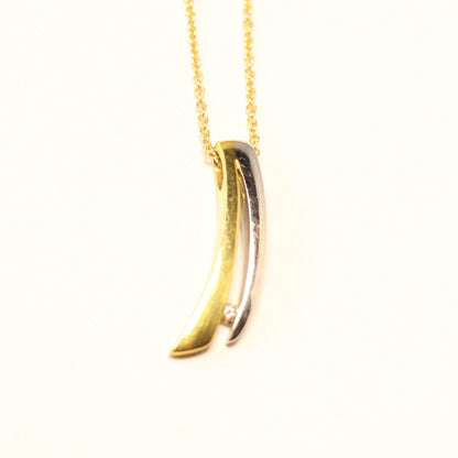 Hanger wit en geel goud met briljant 37410A