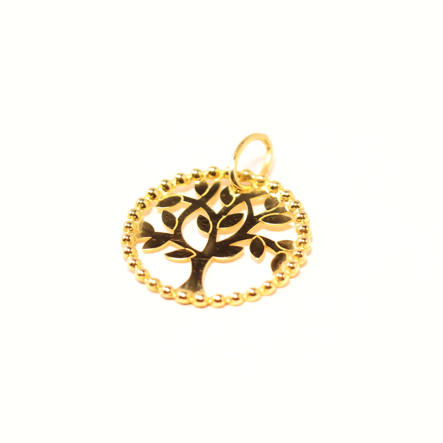 18Karaat geel gouden hanger levensboom 068764