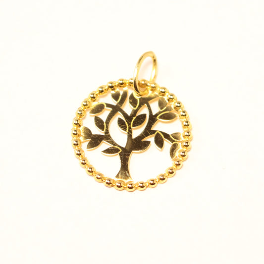 18Karaat geel gouden hanger levensboom 068764