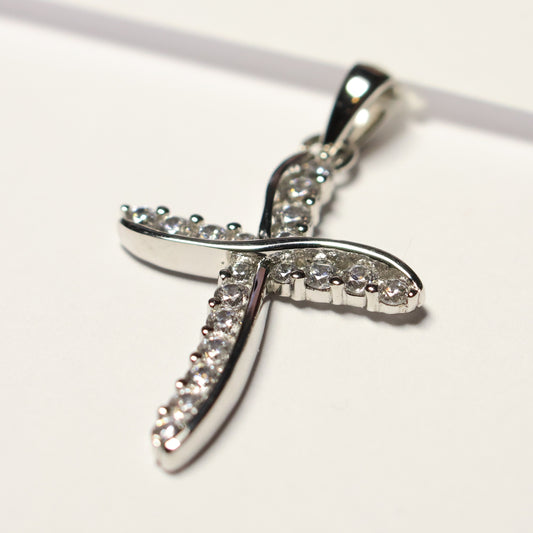 My imenso ODM zilveren golvend kruis hanger 70184101