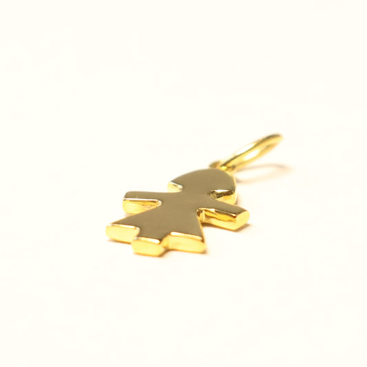 18Karaat geel gouden hanger vrouwelijk poppetje 053400