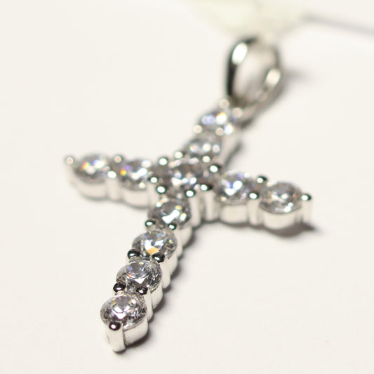 My imenso ODM zilveren kruis zirconium 18mm 70326101