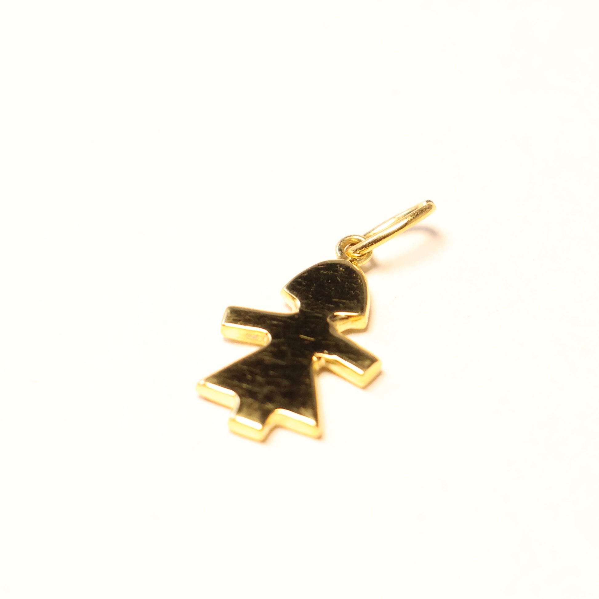 18Karaat geel gouden hanger vrouwelijk poppetje 053400