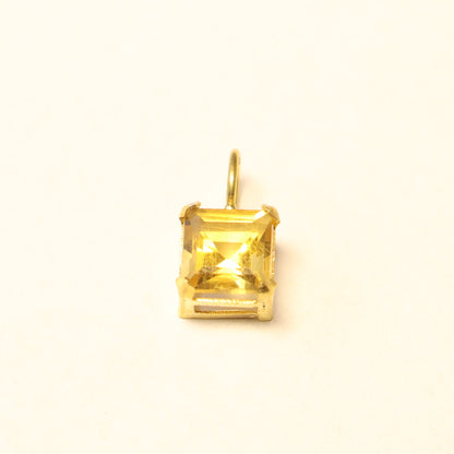 18kt geel gouden vierkante hanger met citrien 066852/J