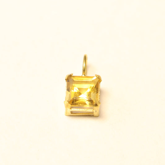 18kt geel gouden vierkante hanger met citrien 066852/J