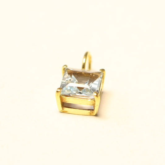 18kt geel gouden vierkante hanger met topaas 066852/T