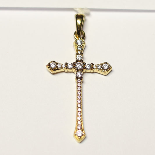 My imenso ODM vergulde zilveren Christelijk kruis hanger 33695