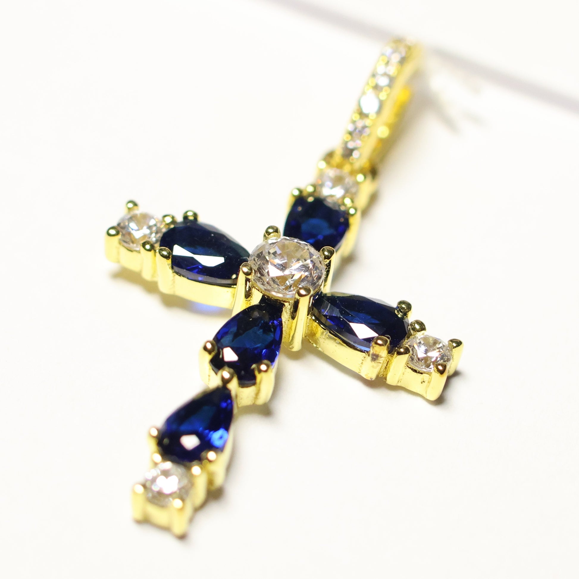 My imenso ODM verguld zilveren kruis royal blue 362895