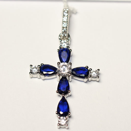 My imenso ODM zilveren kruis royal blue 70337101