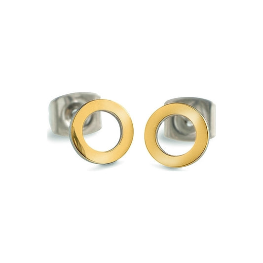 Boccia titanium oorbellen 6/05023-02 gouden cirkeltjes