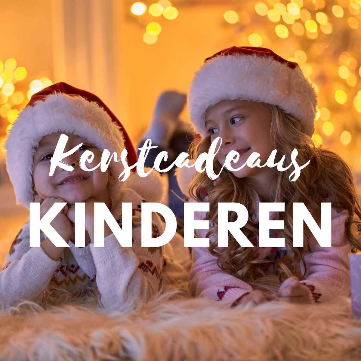 Collectie afbeelding kerst met opschrift kerstcadeaus kinderen