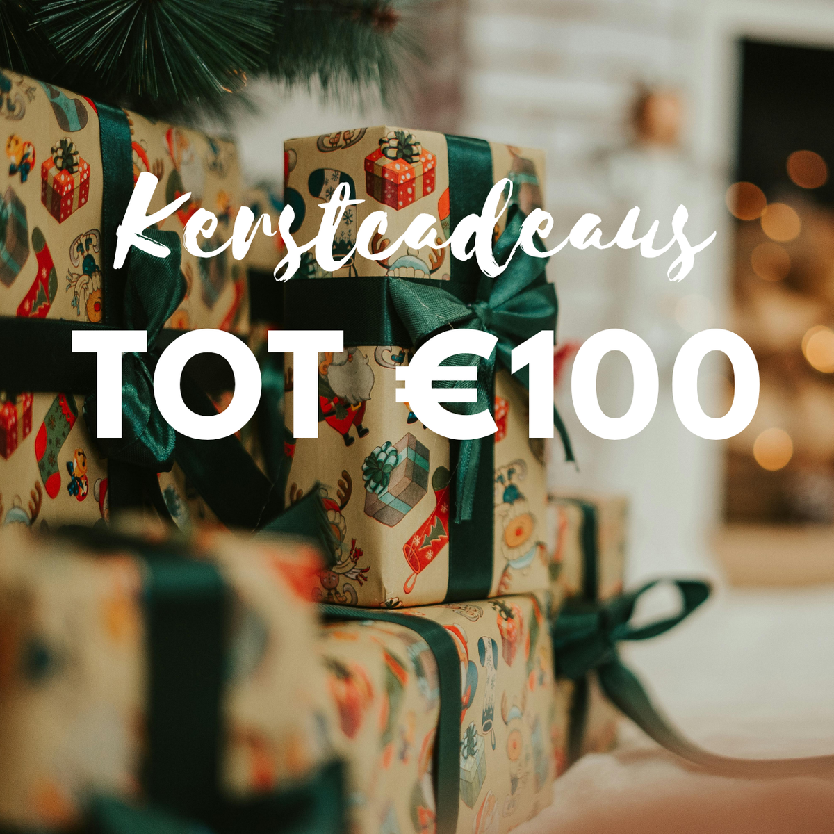 banner voor kerstcadeaus tot €100