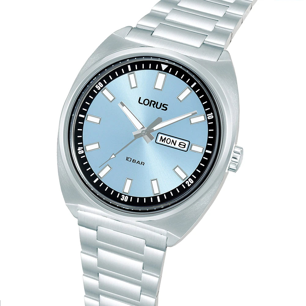 Lorus RH317BX9 herenhorloge retro blue sport dag-datum