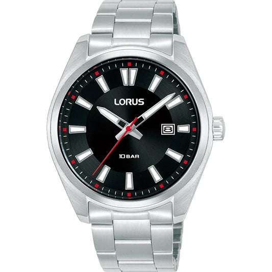 Lorus RH917SX9 horloge stalen band black dial
