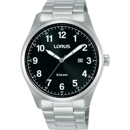 Lorus RH971SX9 horloge heren stalen band zwart duidelijke cijfers