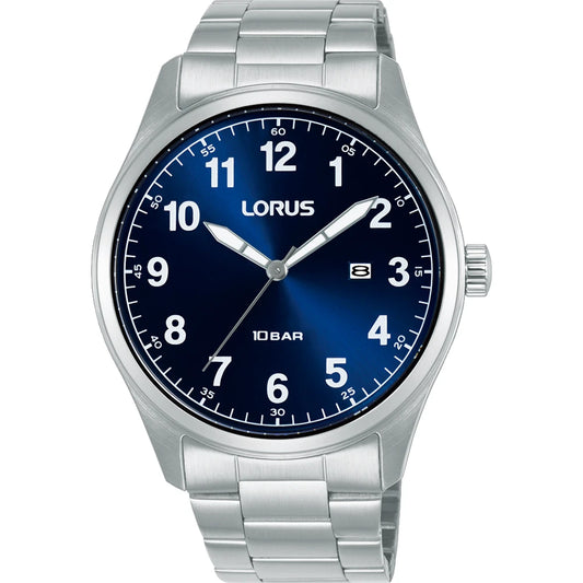 Lorus RH973SX9 horloge heren stalen band blauw duidelijke cijfers