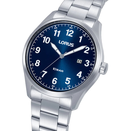 Lorus RH973SX9 horloge heren stalen band blauw duidelijke cijfers