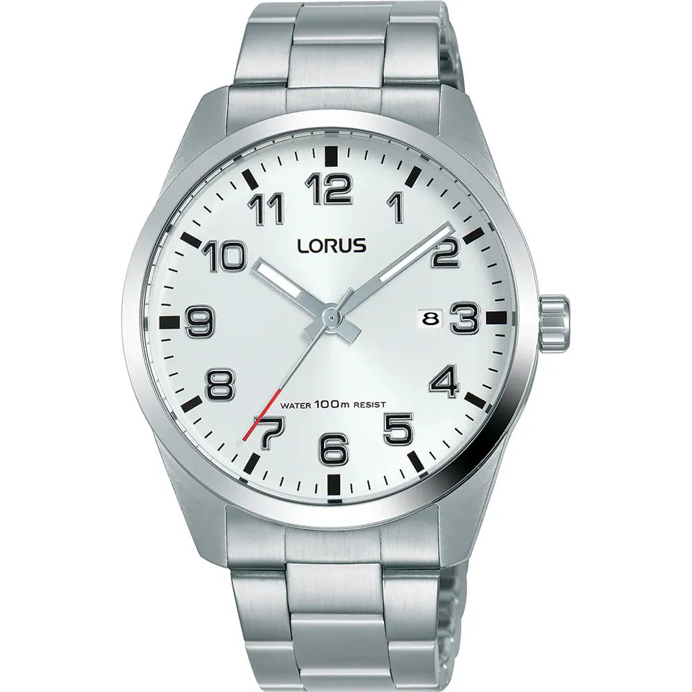 Lorus RH977JX5 herenhorloge datum zilver arabische cijfers