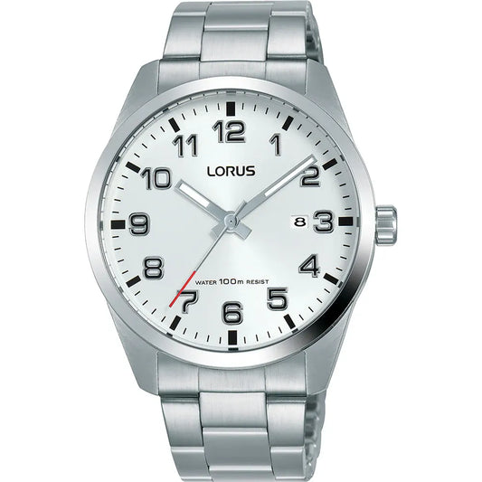 Lorus RH977JX5 herenhorloge datum zilver arabische cijfers