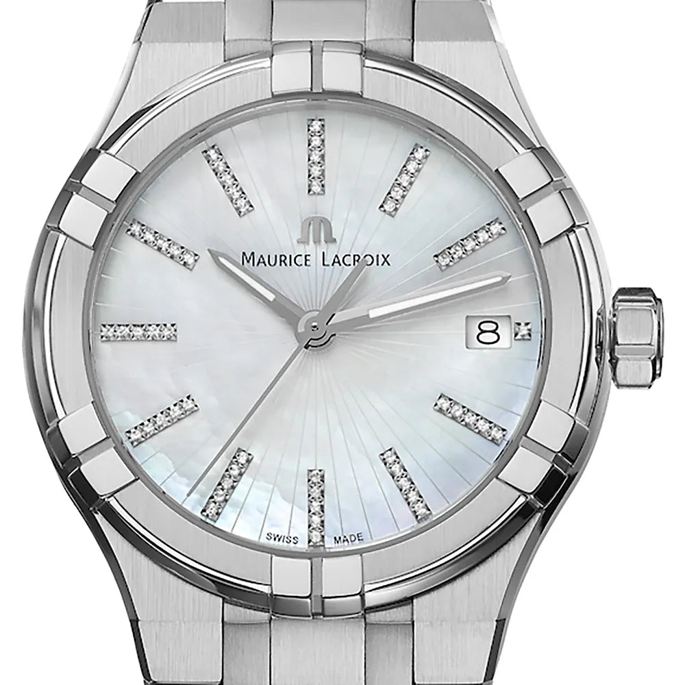 Maurice Lacroix AIKON Quartz Date 35mm MOP Diamonds AI1106-SS002-170-1