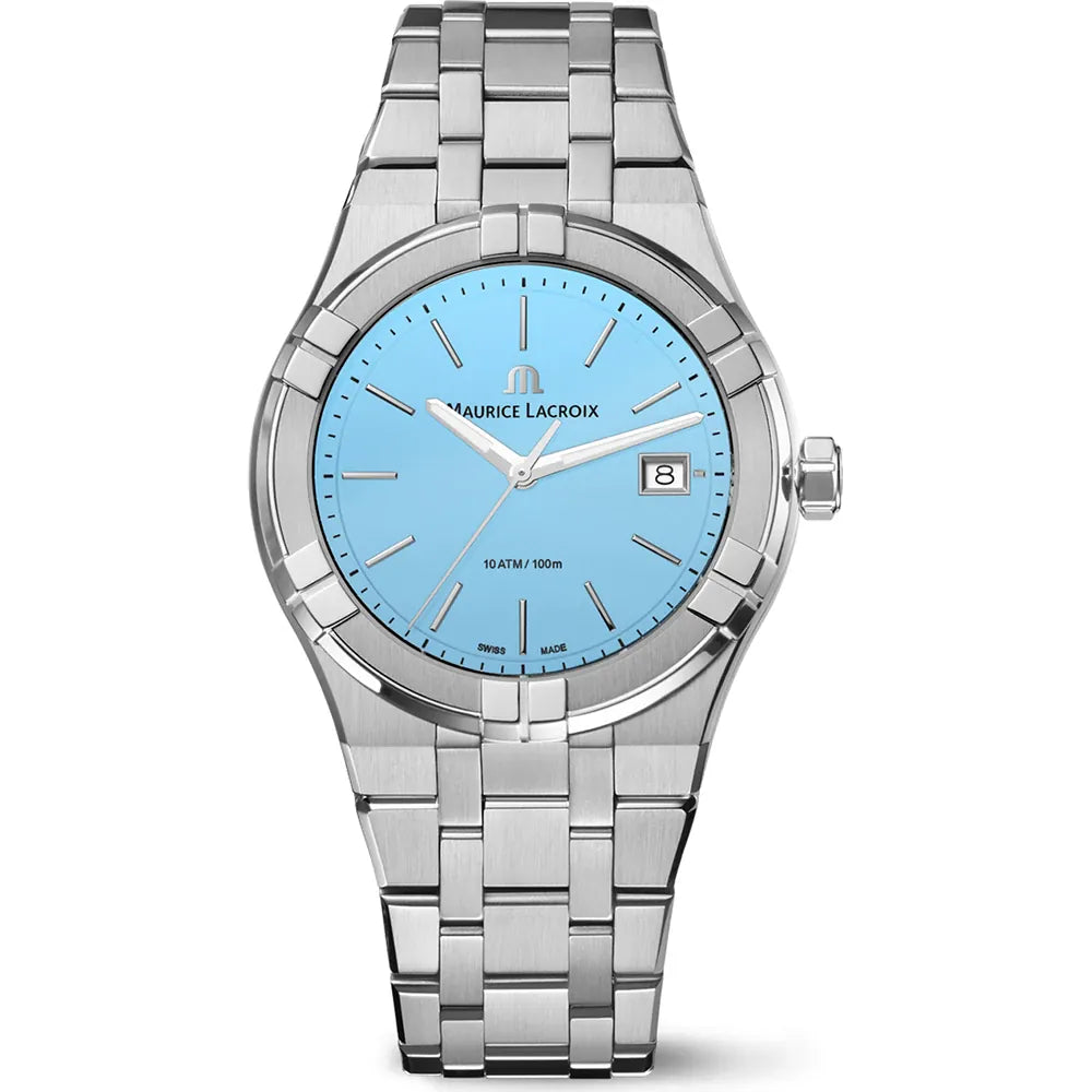 Maurice Lacroix AIKON Quartz Date 40mm special edition AI1108-SS002-431-1 fel blauwe wijzerplaat