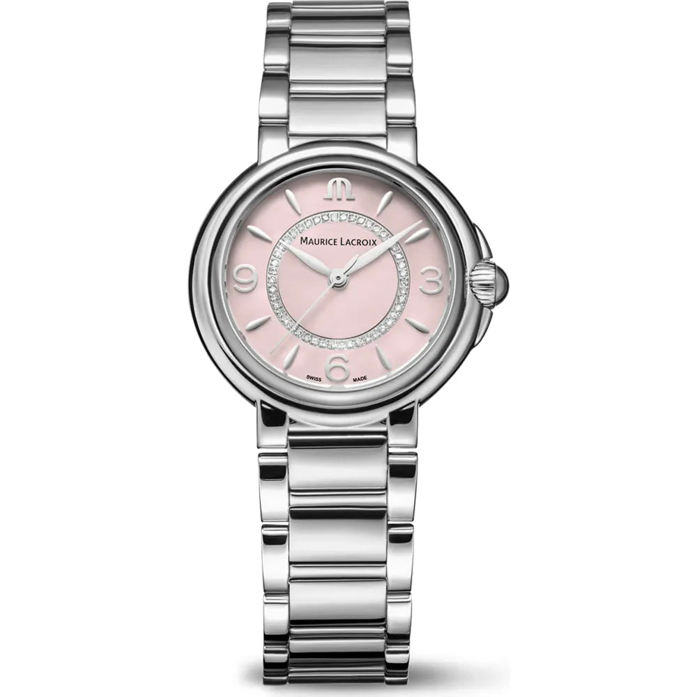 Maurice Lacroix FIABA Date 32mm diamonds special edition FA1104-SS002-F20-1 roze wijzerplaat met diamanten