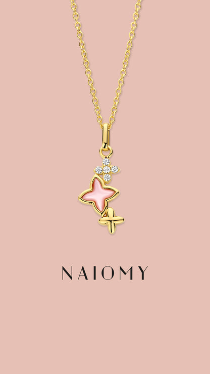 Naiomy zilveren ketting met sterretjes hanger N5G52
