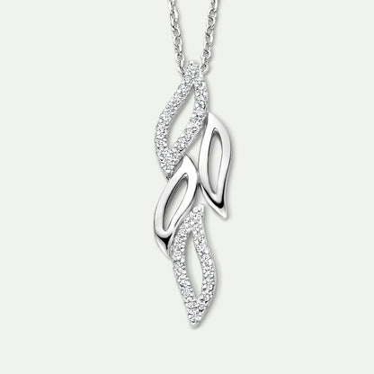 Naiomy zilveren gala ketting met bladjes N5K70