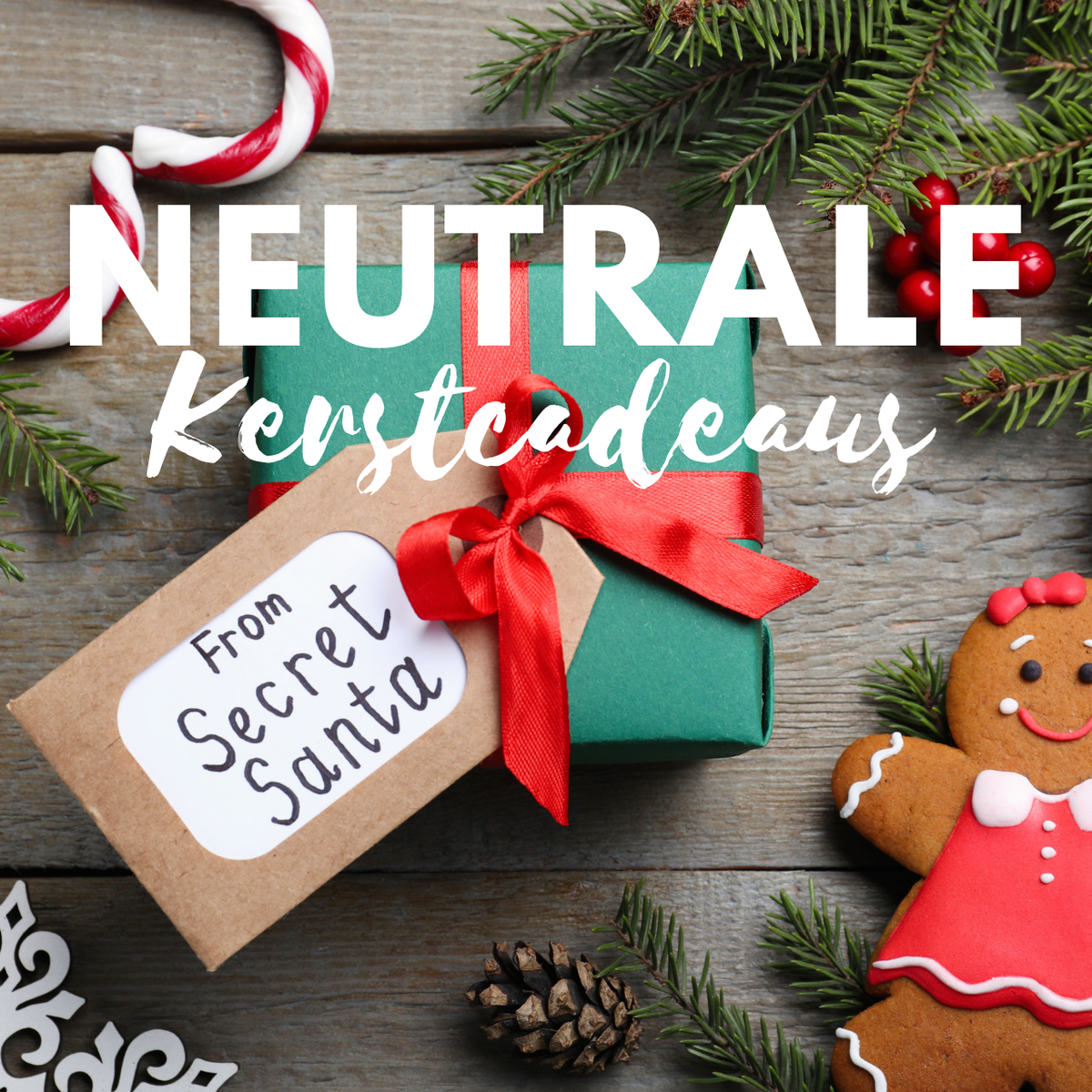 banner van neutrale kerstcadeaus