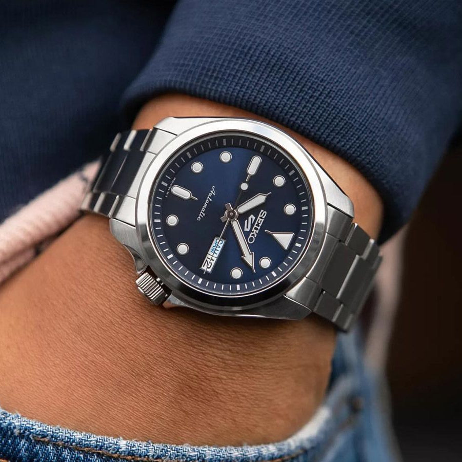 Seiko 5 Sports SRPE53K1 blauwe wijzerplaat Herenhorloge