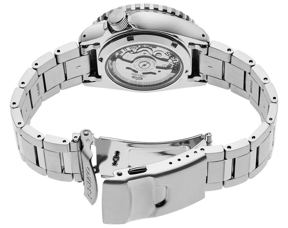 Seiko 5 Sports SRPK97K1 blauw/zilver retro wijzerplaat horloge